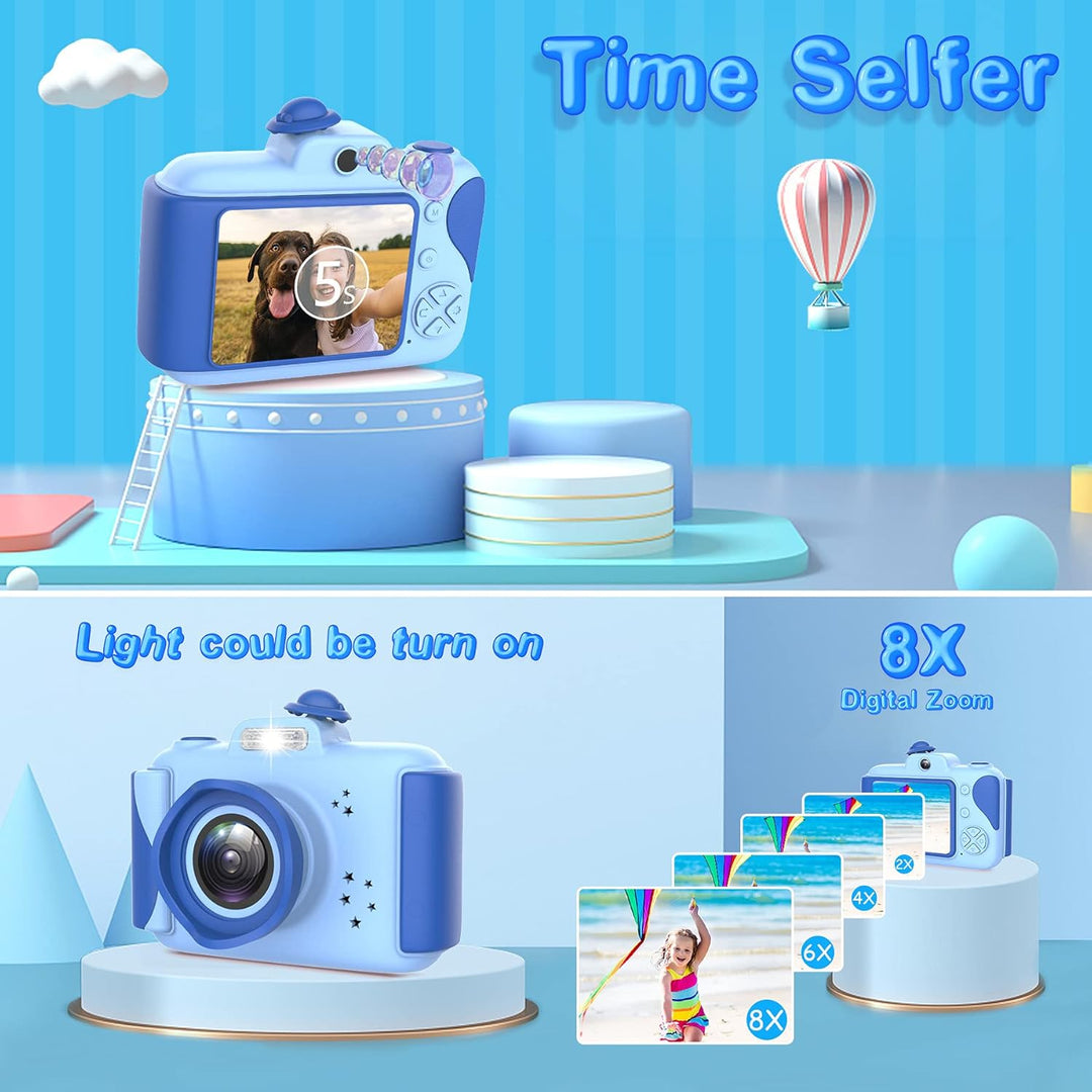Kinderkamera - Digitalkamera Kinder mit 2,4 Zoll Grossbildschirm 1080P HD 12MP Eingebaute 32GB SD-Ka