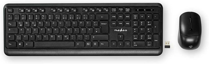 Nedis KBMCW100BKDE Maus und Tastatur-Set | Wireless | Maus- und Tastaturverbindung: USB | 800/1200 /