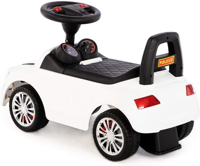 Polesie Rutscher Supercar No2 Weiss, geeignet ab 1 Jahr I Modernes Design I Soundmodul I Aufbewahrun