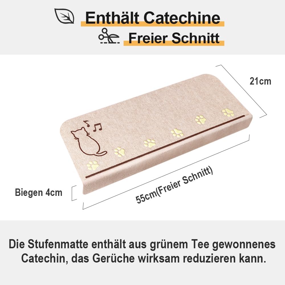 FuKuEn Stufenmatten Ohne Kleben Selbstklebend Leuchtend Stufenmatten Waschbar rutschfeste Treppenstu