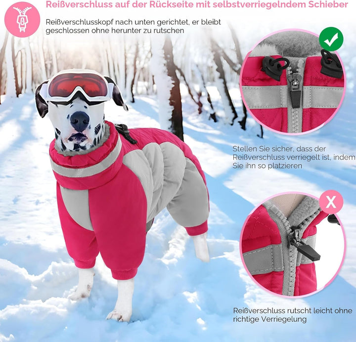 AOFITEE Winteroverall für Hunde - Wasserdichter Hundemantel für Kleine Hunde mit Beinen, Winter Warm