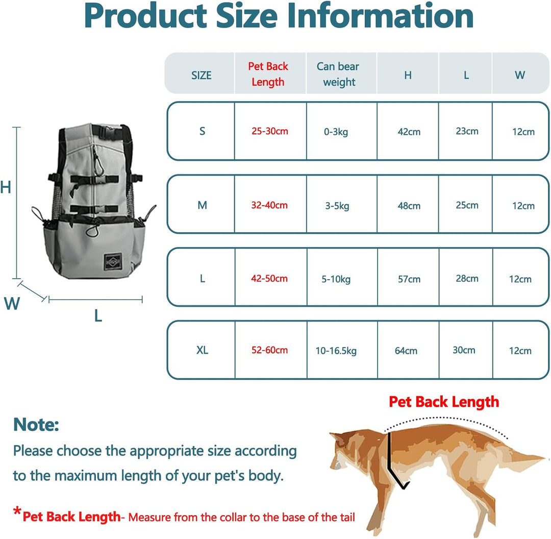 Galatée Hundetragerucksack, Tragbarer Verstellbarer Hunderucksack, Belüfteter Haustiertragerucksack,