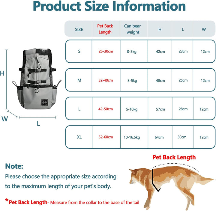 Galatée Hundetragerucksack, Tragbarer Verstellbarer Hunderucksack, Belüfteter Haustiertragerucksack,