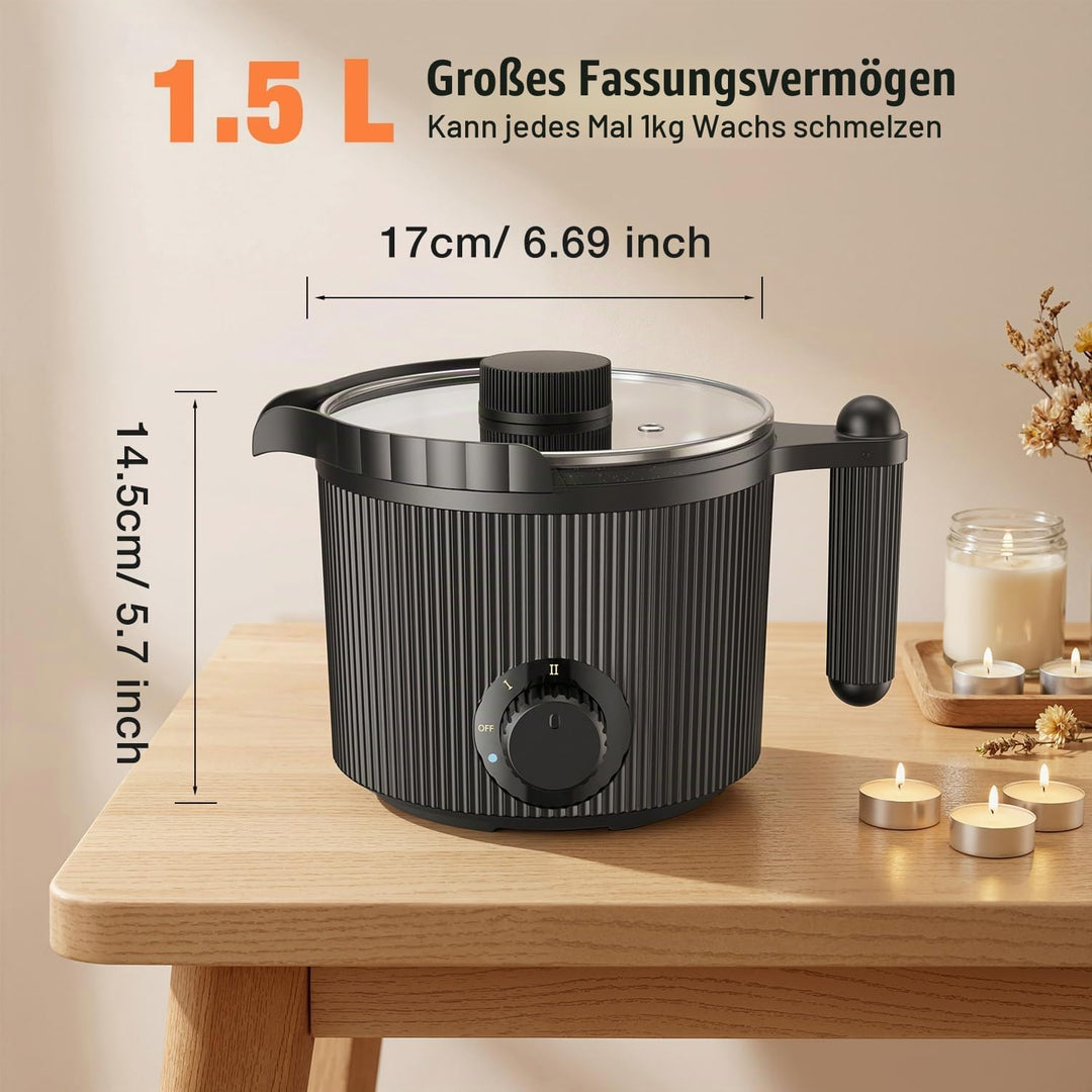Elektrischer Wachsschmelzer mit Ausguss- Seifenschmelzer für Naturseifen Komplettset inkl. Schmelzto