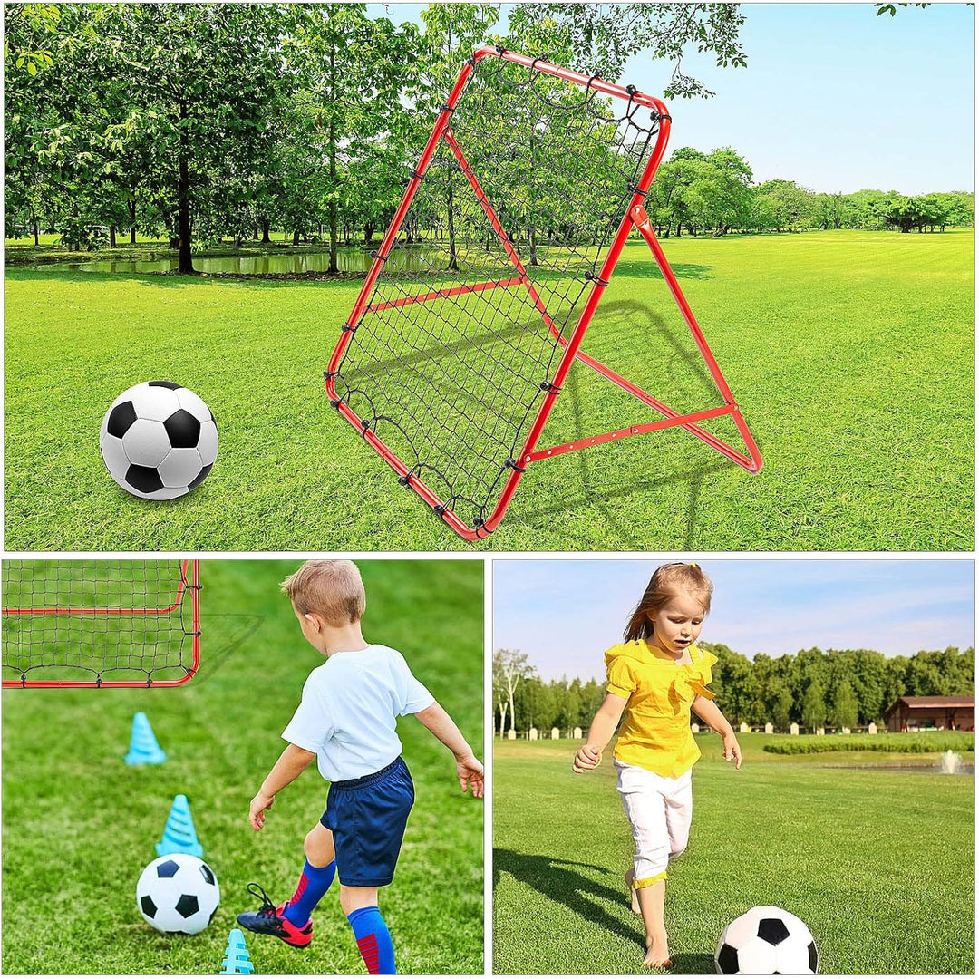Fussball Rebound Netz Kinder und Jugendliche Tragbares Prellwand Verstellbar Fussballtor Kicker für