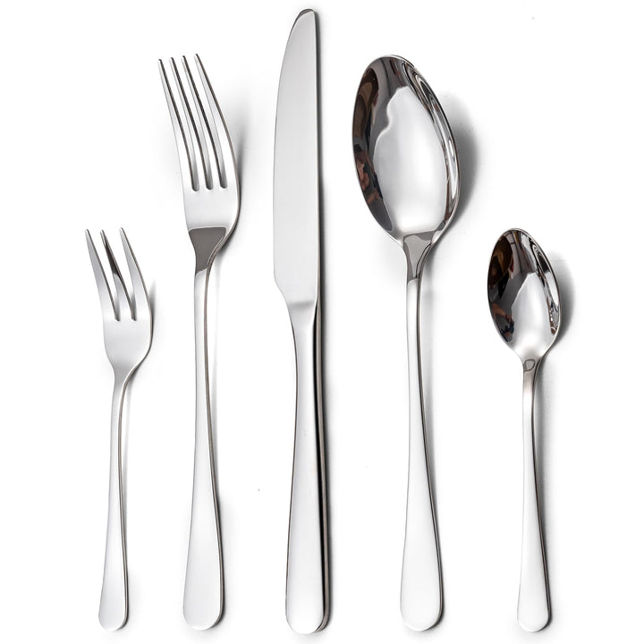 Besteck Set, Edelstahl Spiegelpoliert 30 teilig Besteckset für 6 Personen, Essbesteck Set mit Messer
