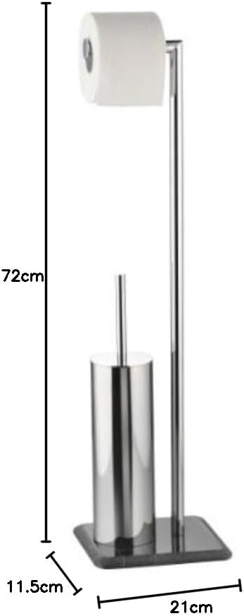 axentia Bad 282260 WC-Garnitur Galant, verchromte Toilettengarnitur, mit Marmor-Bodenplatte, WC-Papi