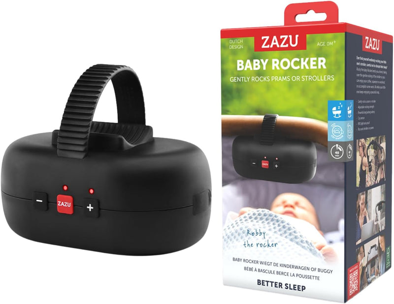 ZAZU Robby Kinderwagenschaukler - Automat. Babywippe, Verstellbare Stärke, 40-Min Timer, Babyschreis