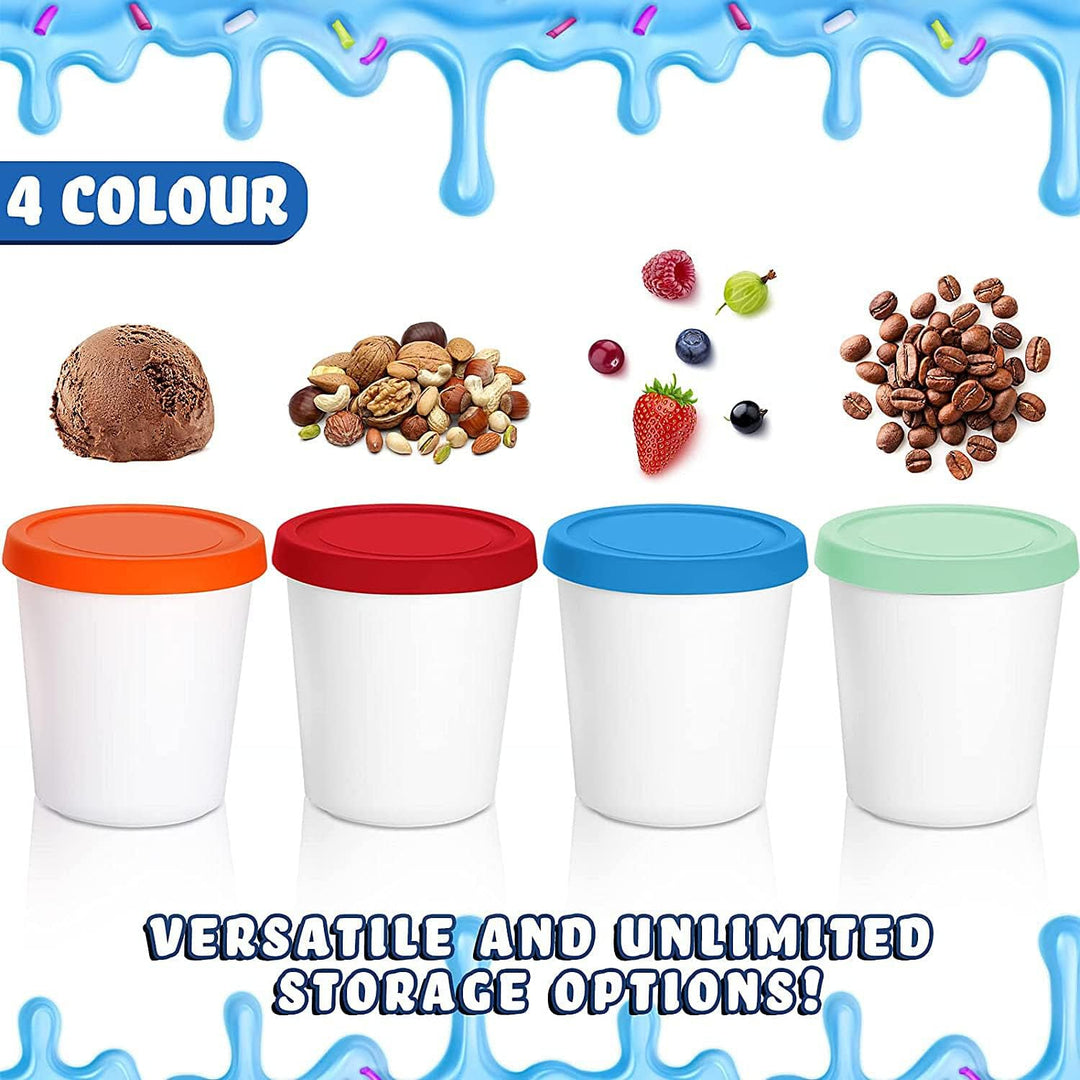 6er-Set Eisbehälter für Speiseeis 250ml, Gefrierdosen, Aufbewahrungsbehälter, Eis-Container BPA-frei