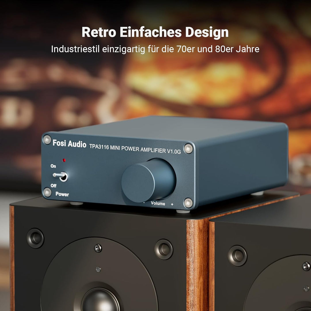 Fosi Audio V1.0G 2-Kanal-Stereo-Audio-Class-D-Verstärker Mini-Hi-Fi-Profi-Digital-Verstärker für Hei