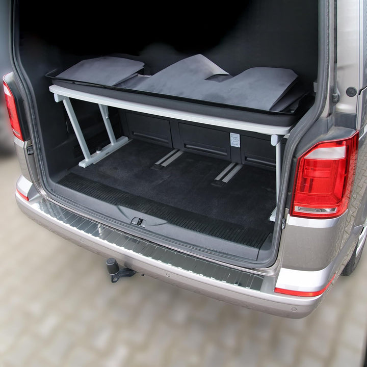 RECAMBO Ladekantenschutz Edelstahl kompatibel für VW T6 | BJ ab 2015 - Hochglanz poliert, Chrom Look