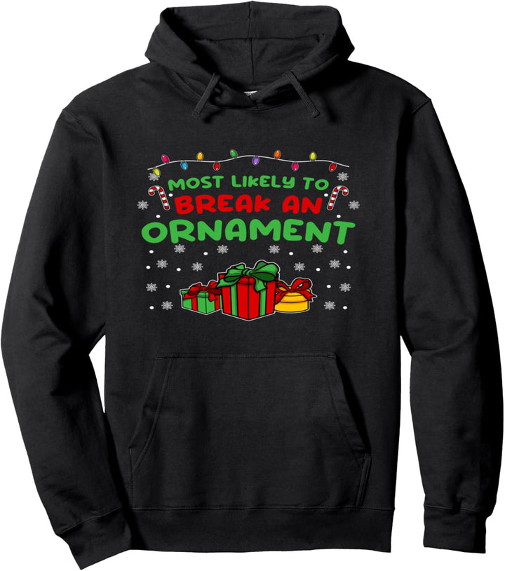 Most Likely To Funny Matching Family Christmas Pajamas Pullover Hoodie