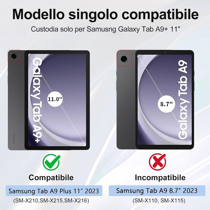 FOGARI Hülle mit Tastatur für Samsung Galaxy Tab A9 Plus 11 Zoll 2023 | Mit Multi Touch Trackpad und