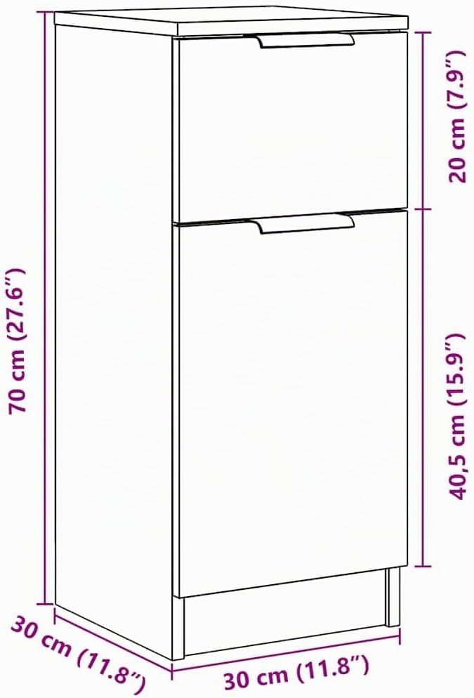 vidaXL Schuhschrank Artisan-Eiche 29,5x35x100,5 cm Holzwerkstoff, Schuhe Aufbewahrung, Schuhregal, S