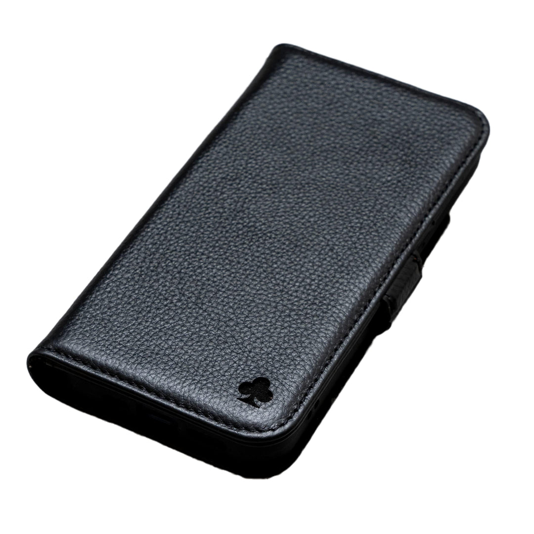 Porter Riley - Lederhülle für iPhone 13 Mini (5.4"). Premium Echtleder Standhülle/Ledertasche/Brieft
