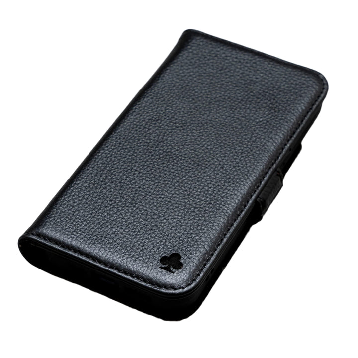 Porter Riley - Lederhülle für iPhone 13 Mini (5.4"). Premium Echtleder Standhülle/Ledertasche/Brieft