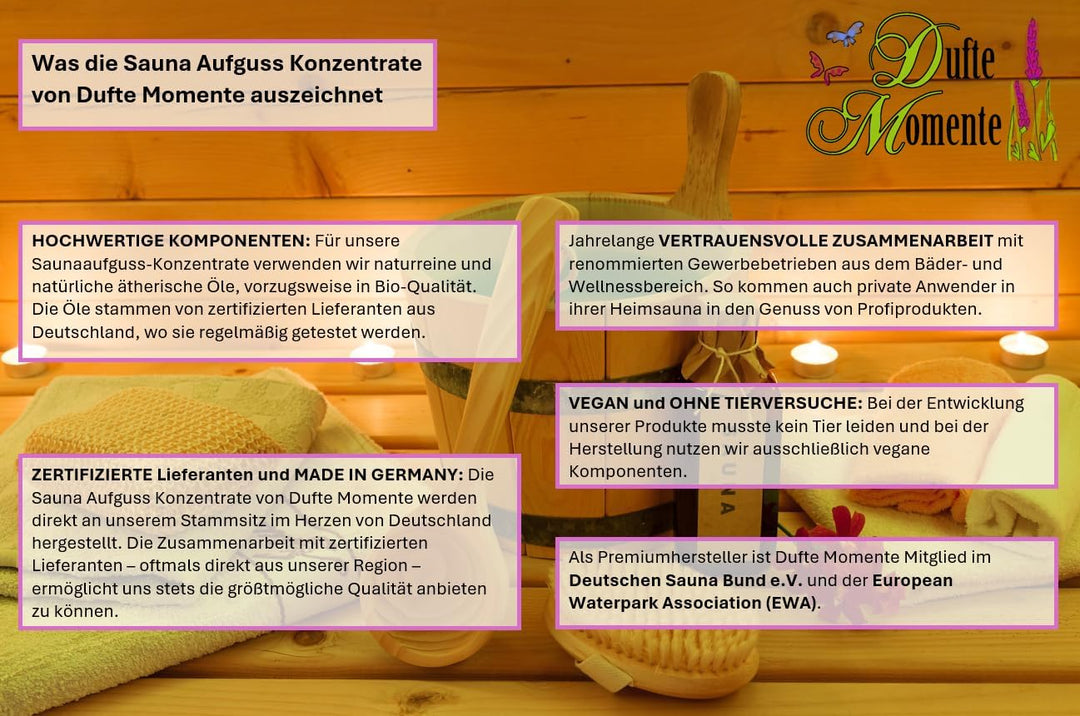 4 x 250ml Saunaaufgusskonzentrat - freie Wahl der Düfte - Premiumqualität Dufte