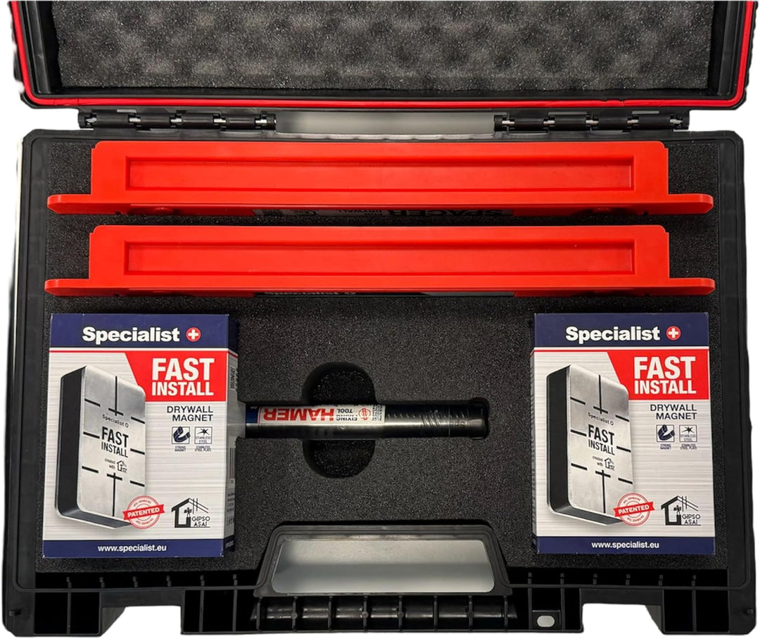 Specialist+ Werkzeugset für die Montage von Trockenbaurahmen, Komplett im Kunststoffkoffer I x2 FAST