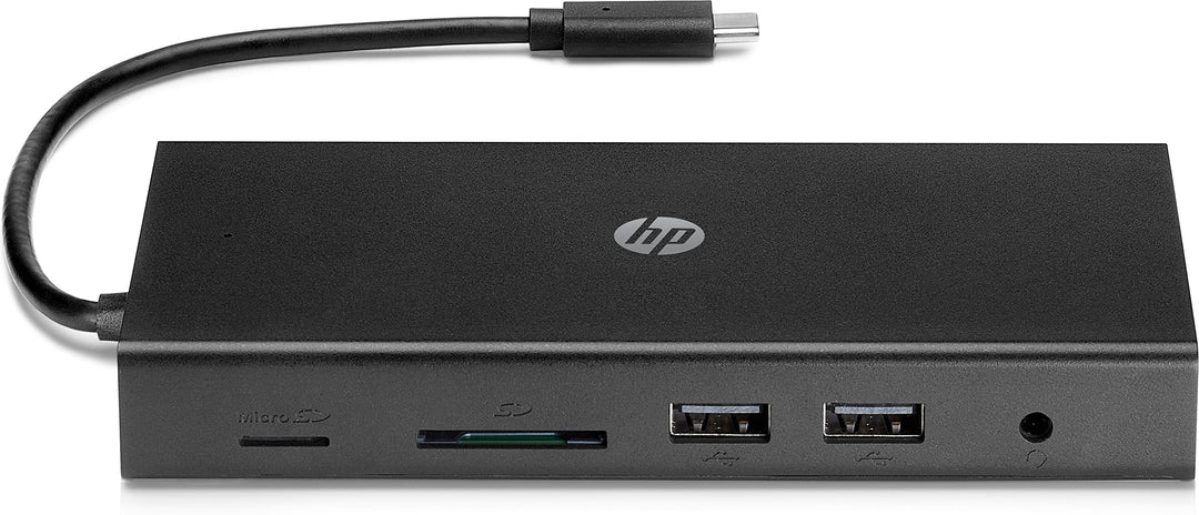 HP USB-C Reisehub (USB-C Hub, USB Hub, USB C, RJ-45, HDMI, VGA, microSD, SD, USB, Audio)