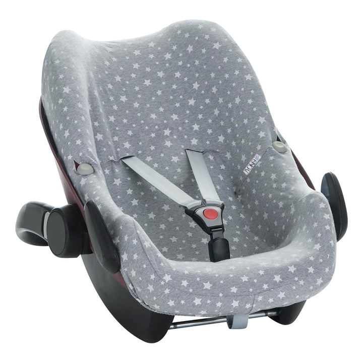 JYOKO KIDS Baumwollbezug für Autositz kompatibel mit Pebble Maxi Cosi, Bebe Confort (White Star), Wh