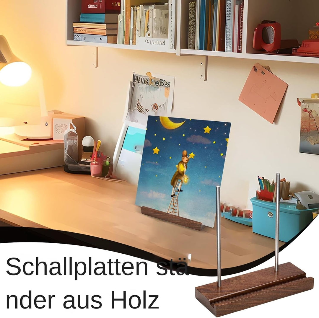 Schallplattenständer 20x9x20cm Wood Plattenhalter Vinyl Schallplatten Aufbewahrung Aufzeichnungstabe