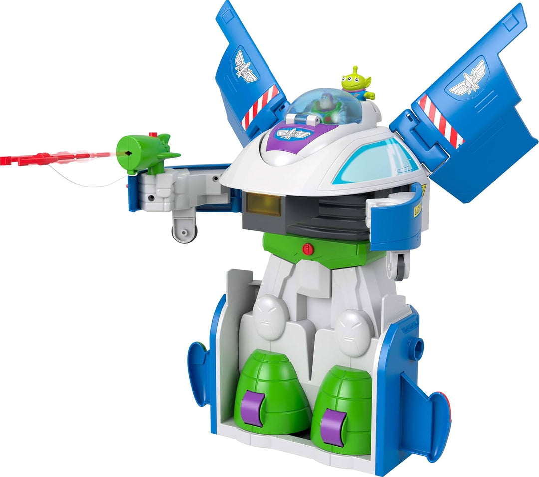 Imaginext Buzz Lightyear Raumschiff mit Figuren | Toy Story Buzz Lightyear Schiff, verwandelt sich m