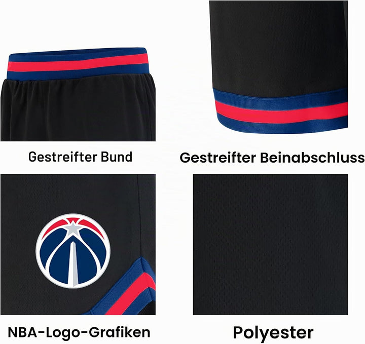 Ultra Game Herren Gewebte NBA Woven Team Logo Poly Mesh Basketball Shorts Denver Nuggets L Teamfarbe