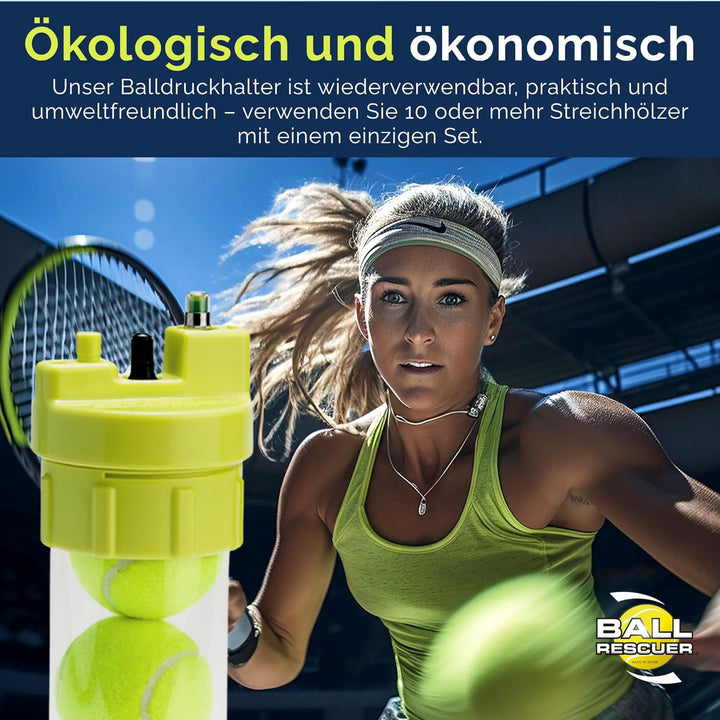BALL RESCUER - Verwandelt Padel oder Tennisballbehälter in einen 30 psi Druckluftbehaelter - Geeigne