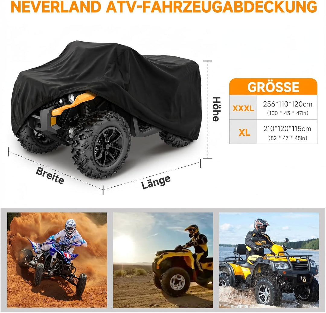 NEVERLAND XL Quad ATV Abdeckplane ATV - Quad Fahrzeug Abdeckung Schutz Cover Winterfest Staub Regen