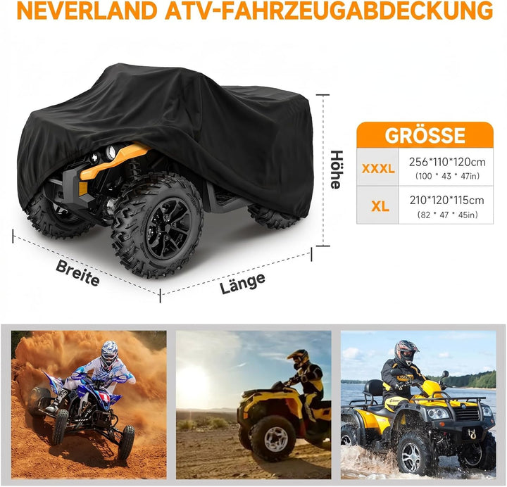 NEVERLAND XL Quad ATV Abdeckplane ATV - Quad Fahrzeug Abdeckung Schutz Cover Winterfest Staub Regen