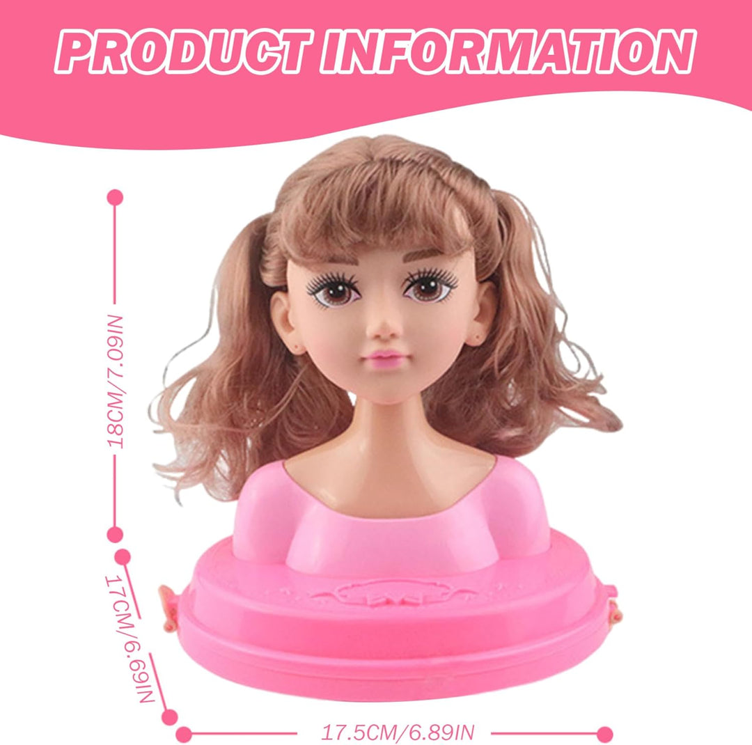 1 Set Puppenkopf für Haarstyling und Make-up, Stylingkopf, Puppe für Mädchen, farbenfrohes, realisti