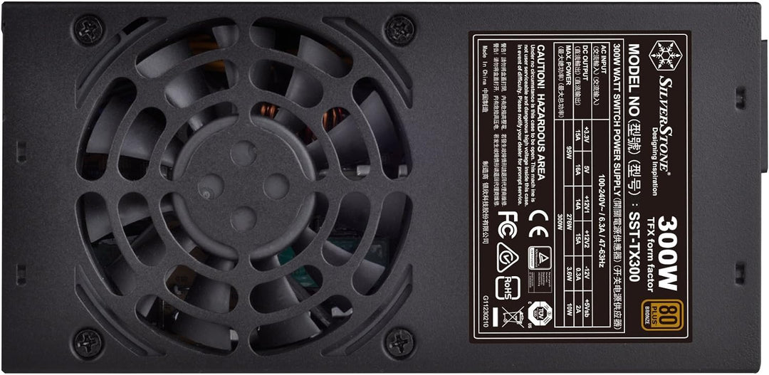 SilverStone SST-TX300 - TFX Serie, 300W 80 Plus Bronze geräuscharmes PC-Netzteil mit 80mm-Lüfter