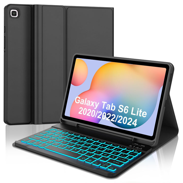 IVEOPPE Tastatur für Samsung Galaxy Tab S6 Lite 2024, 7-Farbige Beleuchtung, Hülle Tastatur für Sams