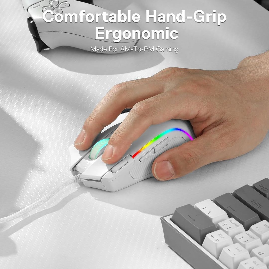 Redragon M612 RGB-Gaming-Maus, 8000 DPI kabelgebundene optische Gamer-Maus mit 11 programmierbaren T