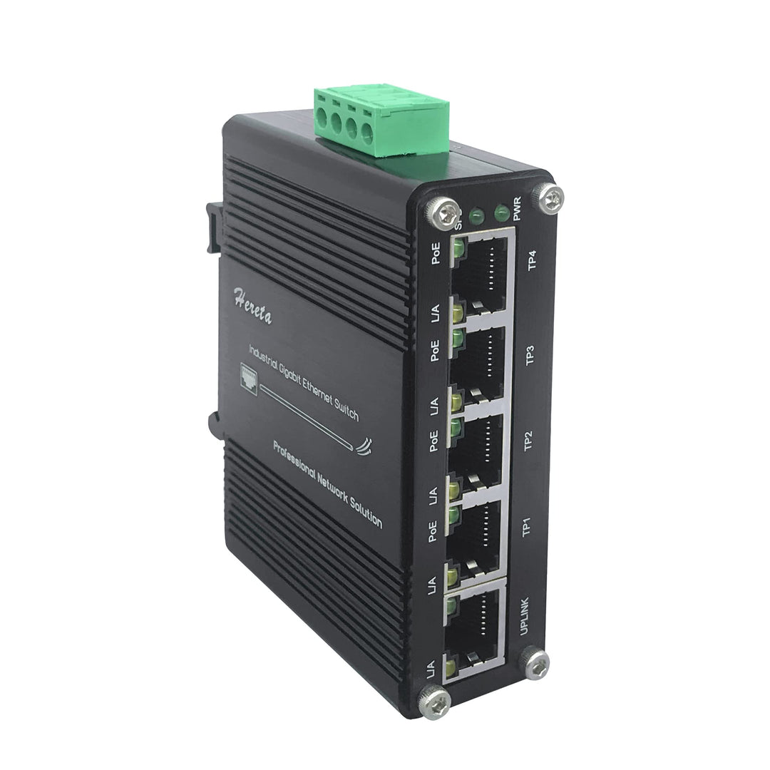 Industrieller Gigabit PoE Ethernet Switch 5-Port Mini 10/100/1000Mbps Base-TX gehärteter Ethernet Sw