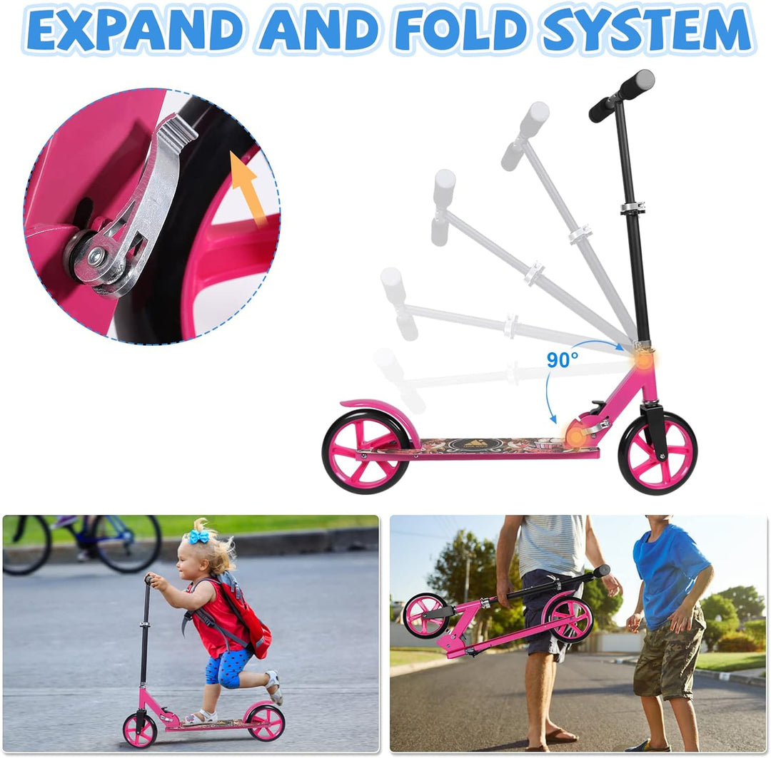 Roller Kinder Scooter, Wheel Scooter, Faltbarer Kinderroller für Kinder ab 5 Jahren, höhenverstellba