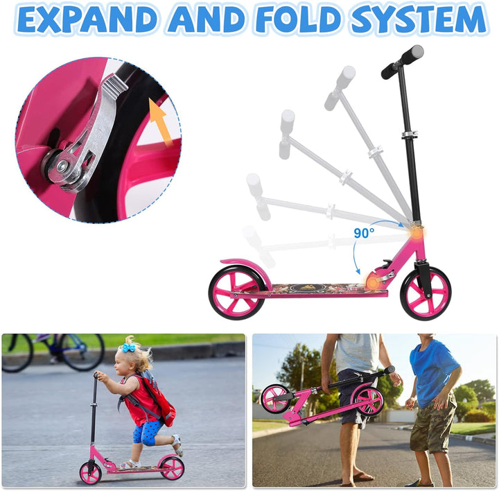 Roller Kinder Scooter, Wheel Scooter, Faltbarer Kinderroller für Kinder ab 5 Jahren, höhenverstellba