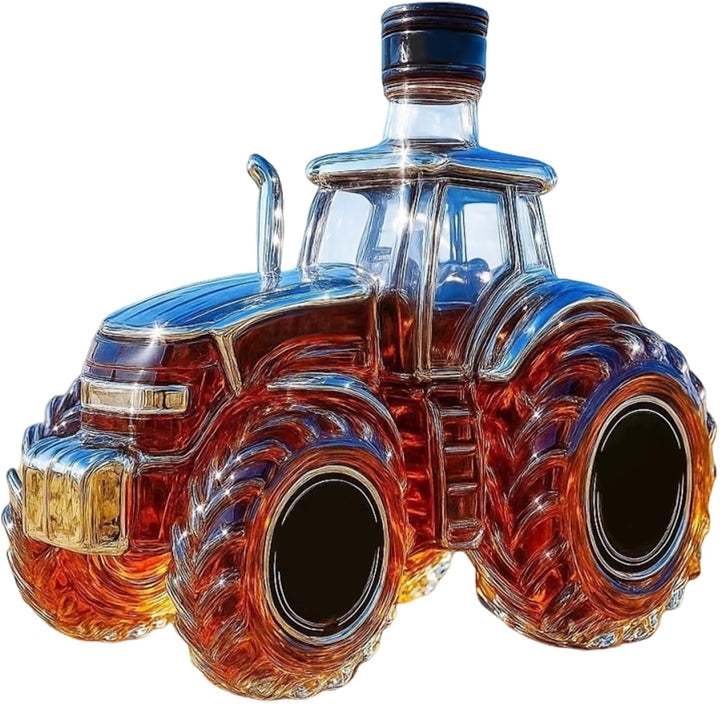 Whiskey-Glasflaschen, 300 ml, Traktor-Design, Getränkebehälter – Wodka-Whiskey-Flaschenspender, für