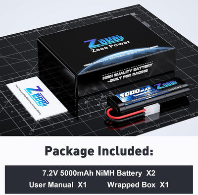 Zeee RC NiMH Akku 7,2V 5000mAh RC Auto RC LKW HPI Losi Kyosho Hobby für RC Cars Aeroplane Helicopter