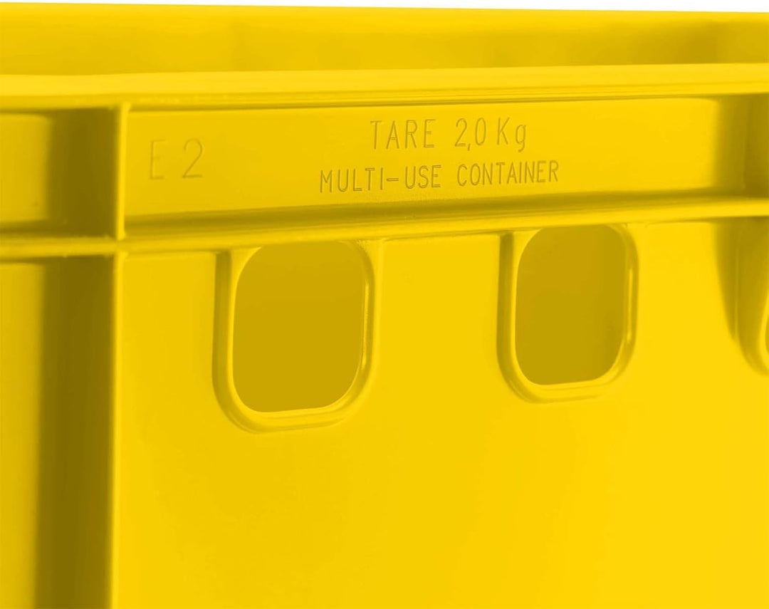 BURI 3x Fleischkiste E2 Fleischerkiste Gelb 60x40x20cm Metzgerkiste Lagerkisten Stapelkisten | Eurob