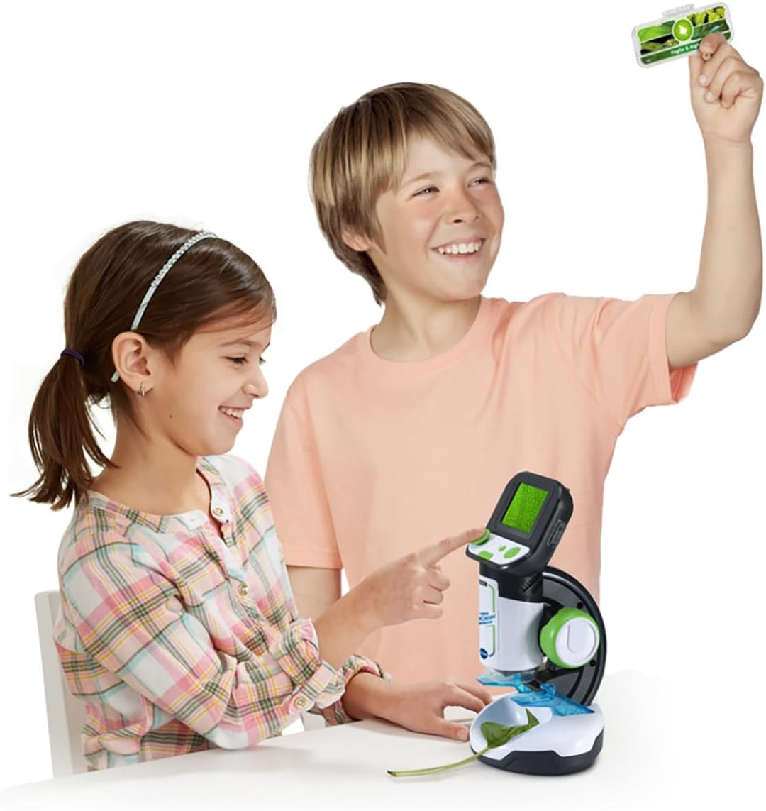 VTech Interaktives Videomikroskop, digitales Kindermikroskop mit Original-Video, 2,4-Zoll-Bildschirm