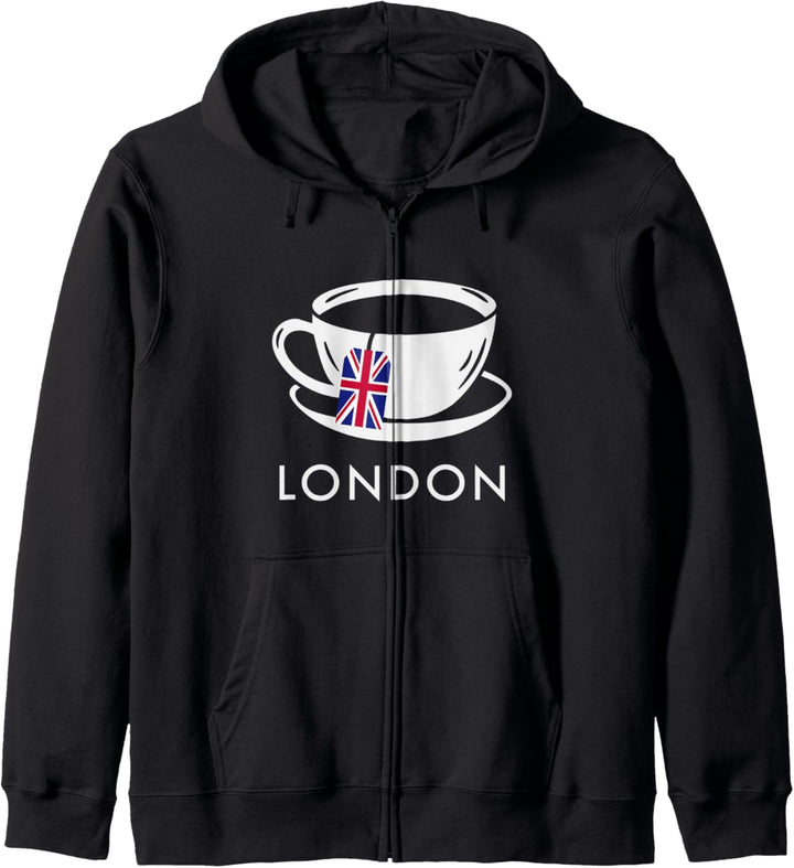 London Englische Teetasse mit UK-Flagge Kapuzenjacke