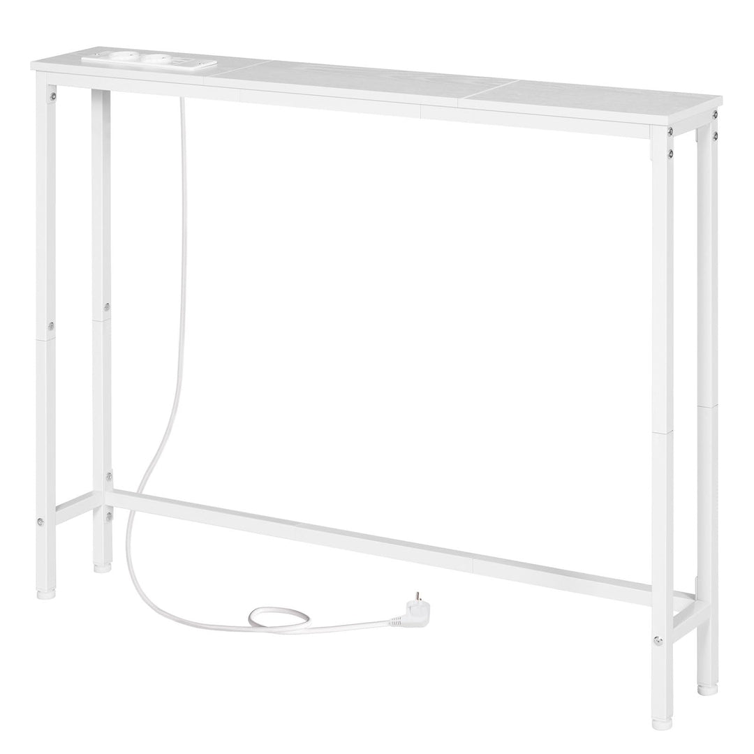 HOOBRO Konsolentisch mit Ladestation, 100 cm Schmaler Beistelltisch, Sofatisch, Eingangstisch, im Wo