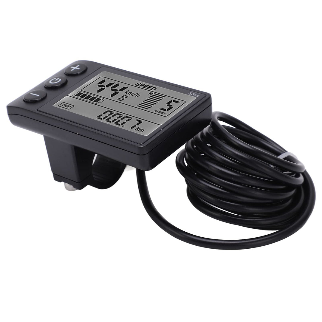 Tbest Display LCD Bildschirm 48v Fahrrad mit SM Stecker, S866 Elektro-Fahrrad Display LCD Messgerät