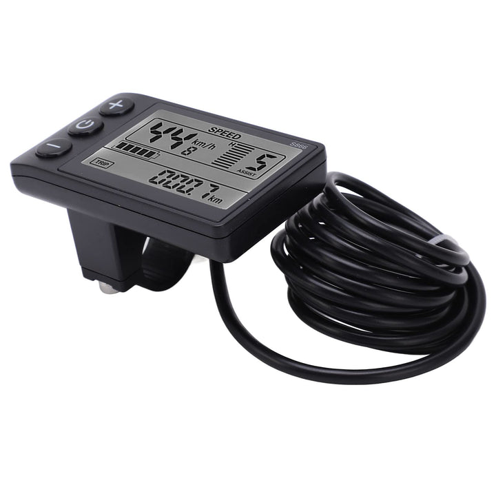 Tbest Display LCD Bildschirm 48v Fahrrad mit SM Stecker, S866 Elektro-Fahrrad Display LCD Messgerät