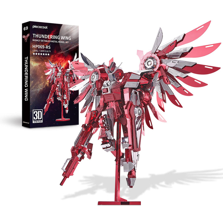Piececool 3D Puzzle Metall, Roter Ritter Mechkrieger Kampfritter für Modellbausatz Erwachsene, 3D-Pu