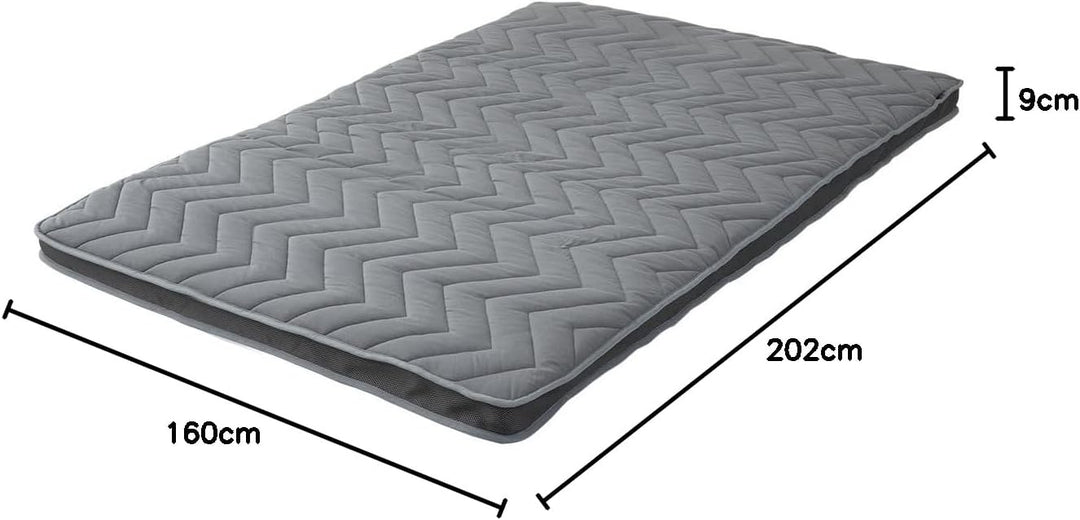 EMOOR Japanische Wollmischung Gepolsterte Futonmatratze GOMA 160 x 202 cm Grau (Fest), Urethan Zwick