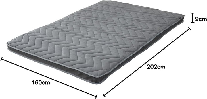 EMOOR Japanische Wollmischung Gepolsterte Futonmatratze GOMA 160 x 202 cm Grau (Fest), Urethan Zwick