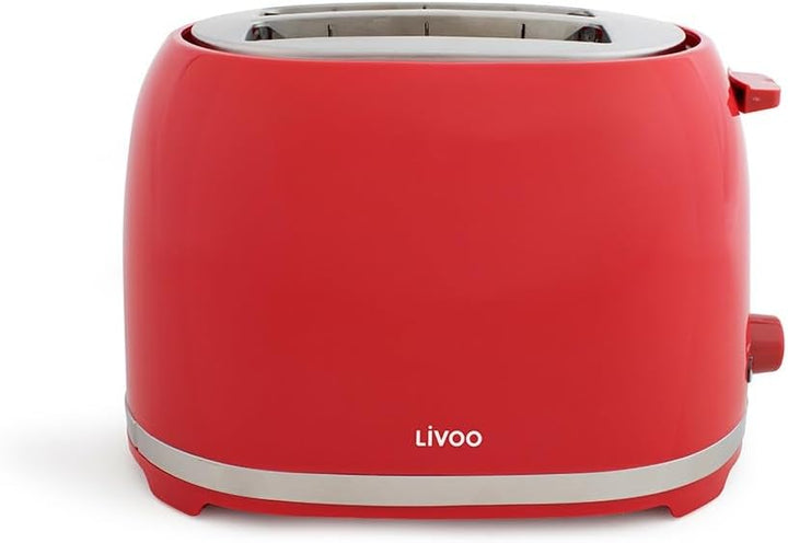 Livoo, Frühstücksset DOD160RC, bestehend aus einem Wasserkocher und einem passenden Toaster, Farbe:
