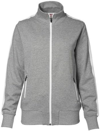 ID Damen Sweatjacke CARDIGAN m. Kontraststreifen (M, schwarz)
